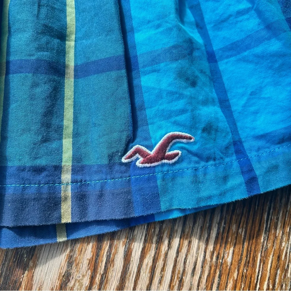 Hollister Teal and Navy Plaid Skirt